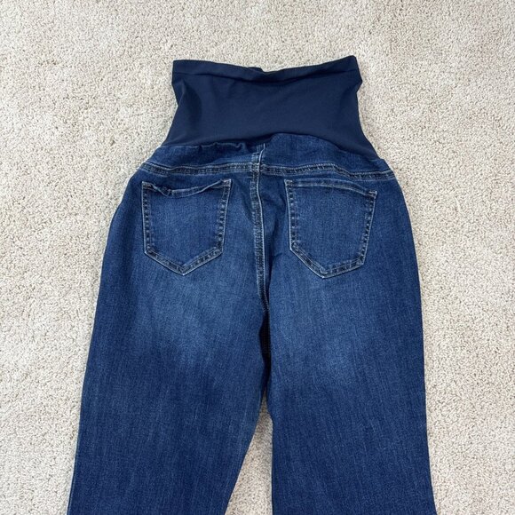 Indigo Blue Super Stretch Maturnity Jeans L Blue Denim Boot Cut - Picture 15 of 15